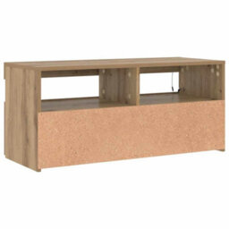 Walplus Tv Cabinet With Led Lights Artisan Oak 90X35X40 Cm Engineered Wood - thumbnail 9