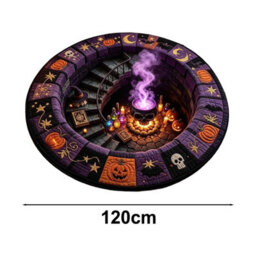 Amorly 120Cm Halloween Optical Illusion, Rug Plush Non-Slip, Pumpkin Illusion Carpet Modern Soft Floor,doormat For Home, Bedroom Indoor - thumbnail 5