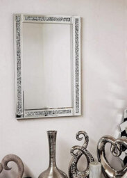 Biznest 60X40Cm Crushed Jewel Wall Mirror Loose Diamante Crystal Rectangular Mirror Room Decoration Ideas - thumbnail 1