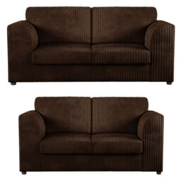 Jumbo Cord Chocolate 3+2 Sofa Set (Full Back) - thumbnail 1