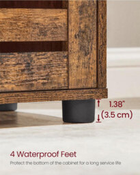 Songmics Floor Cabinet, Bathroom Cabinet With 3 Open Compartments And 2 Adjustable Shelves, Storage Cabinet, Rustic Brown - thumbnail 7