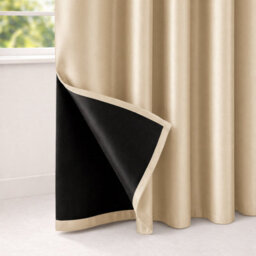 Nod Off Beige Blackout Eyelet Curtains Ring Top Thermal Curtains Ready Made Pair 66X72 Inches - thumbnail 5