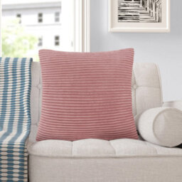 Ameha Pink Stripe Velvet Cushion Cover 18X18 Inch, Set Of 4, Soft, Breathable & Hypoallergenic With Invisible Zip - thumbnail 5