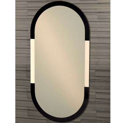 Showerdrape Putney Arched Oval Wall Mounted Black Framed Bathroom Mirror 80 X 40Cm - image 1