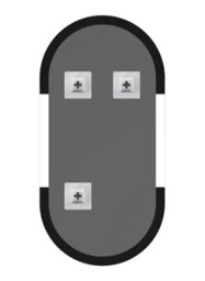 Showerdrape Putney Arched Oval Wall Mounted Black Framed Bathroom Mirror 80 X 40Cm - thumbnail 3
