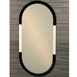 Showerdrape Putney Arched Oval Wall Mounted Black Framed Bathroom Mirror 80 X 40Cm - thumbnail 1
