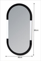 Showerdrape Putney Arched Oval Wall Mounted Black Framed Bathroom Mirror 80 X 40Cm - thumbnail 2