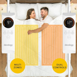 Devology Fully Fitted Mattress Cover Heated Electric Blanket - Elastic Straps - Premium Fleece  Machine Washable-Double- 135X190Cm - thumbnail 5