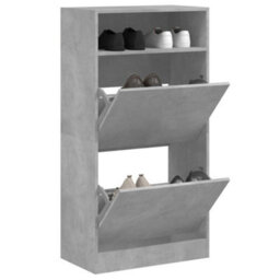 Walplus Shoe Cabinet Concrete Grey 60X34X116 Cm Engineered Wood - thumbnail 1
