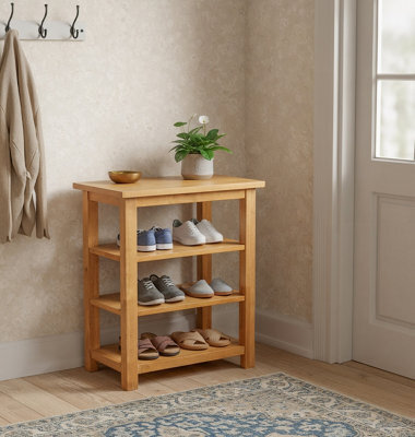 Hallowood Furniture Aston Narrow Shoe Rack, 3-Tiered Side Table - image 1