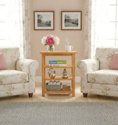 Hallowood Furniture Aston Narrow Shoe Rack, 3-Tiered Side Table - thumbnail 4