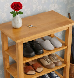 Hallowood Furniture Aston Narrow Shoe Rack, 3-Tiered Side Table - thumbnail 5