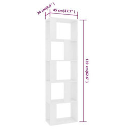 Berkfield Book Cabinet/room Divider White 45X24X159 Cm Engineered Wood - thumbnail 7