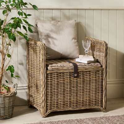 Dibor Traditional Style Woven Indoor Bench And Storage Trunk - image 1