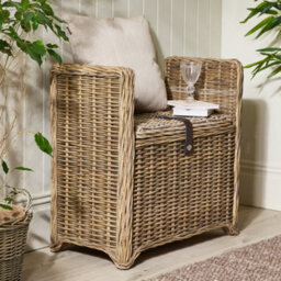 Dibor Traditional Style Woven Indoor Bench And Storage Trunk - thumbnail 3