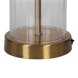 GoodHome Malkoha Round Satin Clear Antique Brass Effect Table Lamp - thumbnail 6