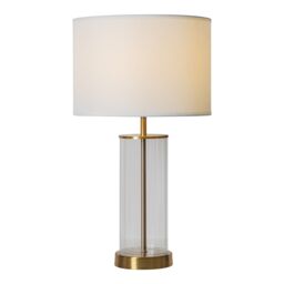 GoodHome Malkoha Round Satin Clear Antique Brass Effect Table Lamp - thumbnail 7