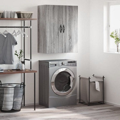 Berkfield Wall Mounted Cabinet Grey Sonoma 69.5X34X90 Cm Engineered Wood - image 1