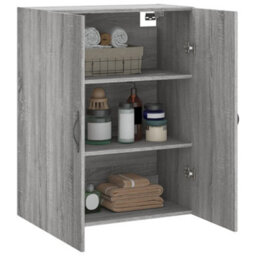 Berkfield Wall Mounted Cabinet Grey Sonoma 69.5X34X90 Cm Engineered Wood - thumbnail 5