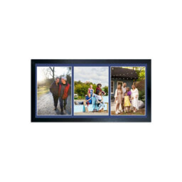 AK Frames 16X8 Pastel Pink Sleek Multi Photo Frame With Blue Mount - Holds 3 Apertures (3X) 7X5 Photos - thumbnail 1