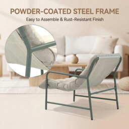 Sling Garden Chair W/ Footstool Garden Patio Metal Relaxer Chair Outdoor Lounge - thumbnail 5