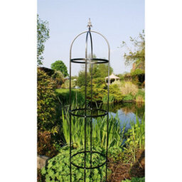Poppy Forge 6Ft Traditional Tower - Garden Obelisk, Plant Support - Solid Steel - L37 X W35.6 X H182.9 Cm - Black