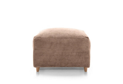 Abakus Direct Jumbo Brown Cord Footstool With Thick Luxury Deep Filled Cushioning - image 1