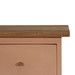 Wyld Haus Wrotham Blush Pink Hand-Painted Mango Wood Bedside Table - thumbnail 5