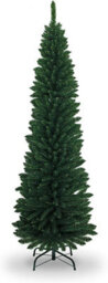 Shatchi 8Ft Green Artificial Flocked Slim Christmas Pencil Tree Holiday Home Decorations With Pointed Tips And Metal Stand - thumbnail 1