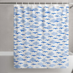New Bathroom Shower Curtains With Hooks Rings Bath Fabric Waterproof 180Cm - thumbnail 2