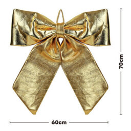 Luxury Gold Christmas Bow 60X70Cm Metallic Decorative Bow For Tree Topper Door Wreath And Garland Elegant Holiday Gold - thumbnail 7
