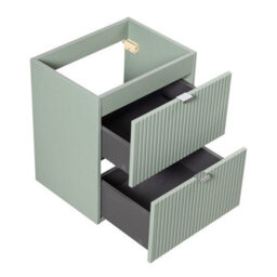 Heze Furniture Line Reed 2 Drawer Bathroom Cabinet Vanity Unit 50Cm With Built In Basin Sage - thumbnail 2