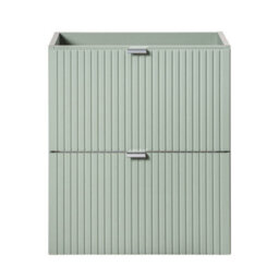 Heze Furniture Line Reed 2 Drawer Bathroom Cabinet Vanity Unit 50Cm With Built In Basin Sage - thumbnail 3