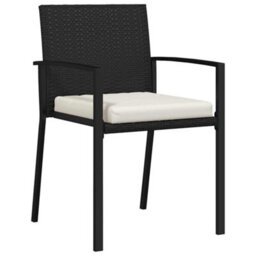 Berkfield Garden Dining Set 7 Pcs Black Poly Rattan - thumbnail 6