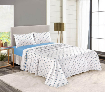 Homes & Linen Blossom Duvet Quilt Cover Polycotton Luxury Printed Bedding Set & Pillowcases