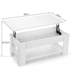 Top Shelf Furniture With Wooden Table Drawer Room Storage Living Lift Coffee Up - thumbnail 2