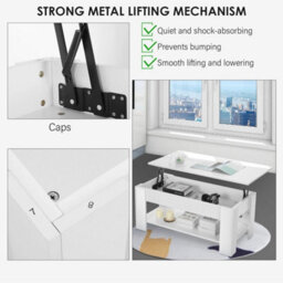 Top Shelf Furniture With Wooden Table Drawer Room Storage Living Lift Coffee Up - thumbnail 3