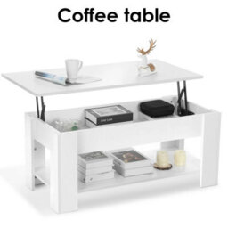Top Shelf Furniture With Wooden Table Drawer Room Storage Living Lift Coffee Up - thumbnail 1