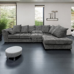 Furnishings For Less UK Monaco Chenille Fabric 5 Seater L Shaped Corner Sofa  Grey Right Hand Facing - thumbnail 4