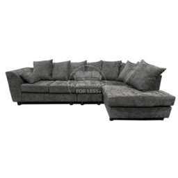 Furnishings For Less UK Monaco Chenille Fabric 5 Seater L Shaped Corner Sofa  Grey Right Hand Facing - thumbnail 6