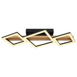 Luminosa Lighting Luminosa Dustin 3 Square Integrated Led Semi Flush Ceiling Light Matt Black 3X Led 3000K - thumbnail 3