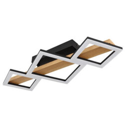 Luminosa Lighting Luminosa Dustin 3 Square Integrated Led Semi Flush Ceiling Light Matt Black 3X Led 3000K - thumbnail 2