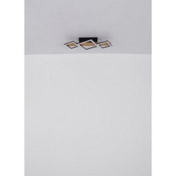 Luminosa Lighting Luminosa Dustin 3 Square Integrated Led Semi Flush Ceiling Light Matt Black 3X Led 3000K - thumbnail 6