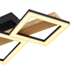 Luminosa Lighting Luminosa Dustin 3 Square Integrated Led Semi Flush Ceiling Light Matt Black 3X Led 3000K - thumbnail 5