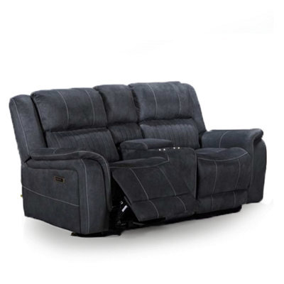 Furnishings For Less UK Cassandra 2 Seater Electric Recliner Sofa Grey Fabric Usb - image 1