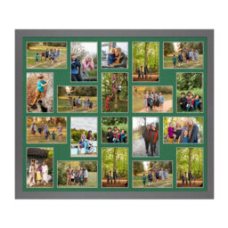 AK Frames 80X70Cm Dark Grey Modern Multi Photo Frame With Emerald Mount - Holds 20 Apertures (18X) 6X4, (2X) 4X4 Photos - thumbnail 1