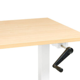 Beliani Manual Adjustable Standing Desk Destines Light Brown/ White 180 Cm 72 Cm - thumbnail 5