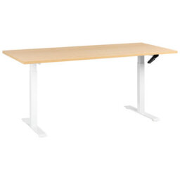 Beliani Manual Adjustable Standing Desk Destines Light Brown/ White 180 Cm 72 Cm - thumbnail 1