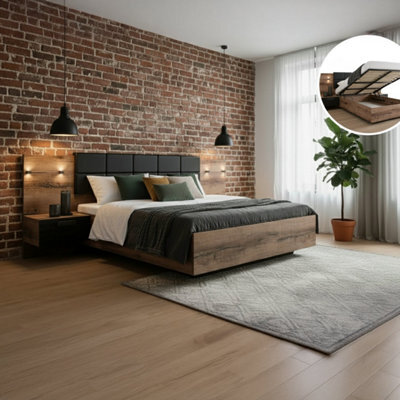 Heze Furniture Kassel King Size Ottoman Storage Bed With Bedside Tables 160B - image 1