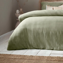 Yard Lark Muslin Cotton Duvet Cover Set, King, Green - thumbnail 4